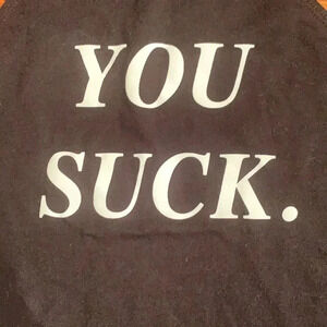 Cold Rush You Suck Black Spaghetti Strap Top XS